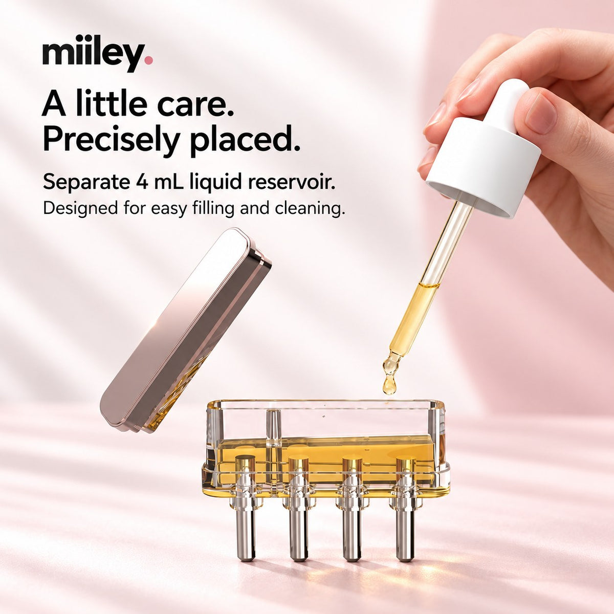 Serum being added to the comb’s separate 4 mL reservoir